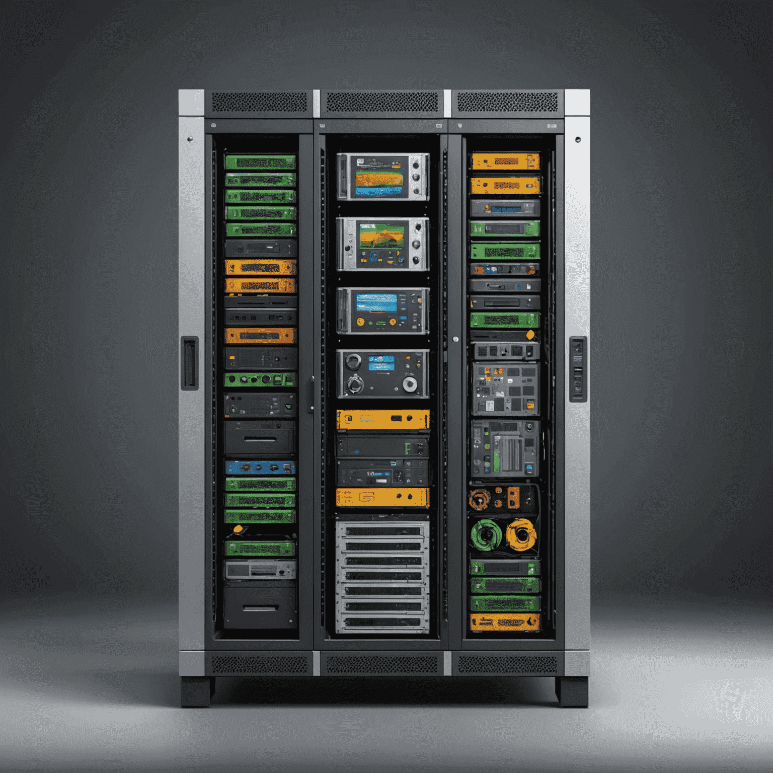 Illustration of a server rack with gaming-related icons, representing reliable and high-performance game server hosting solutions